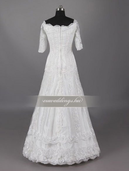 Menyasszonyi ruha A vonalú hosszú ujjú-AVH-288