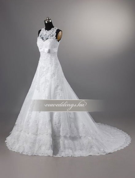 Menyasszonyi ruha A vonalú pántos-AVP-660