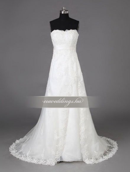 Menyasszonyi ruha A vonalú ujjatlan-AVU-3409
