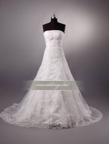 Menyasszonyi ruha A vonalú ujjatlan-AVU-3538