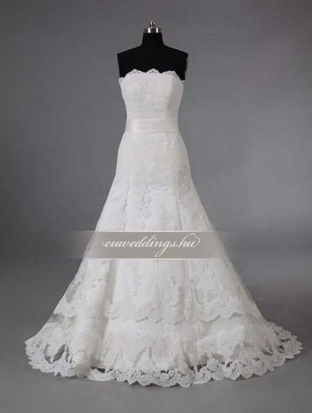 Menyasszonyi ruha A vonalú ujjatlan-AVU-3578