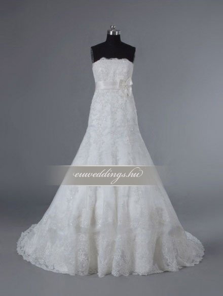 Menyasszonyi ruha A vonalú ujjatlan-AVU-3588
