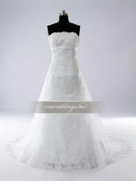 Menyasszonyi ruha A vonalú ujjatlan-AVU-3694