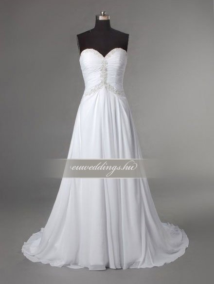 Menyasszonyi ruha A vonalú ujjatlan-AVU-3741