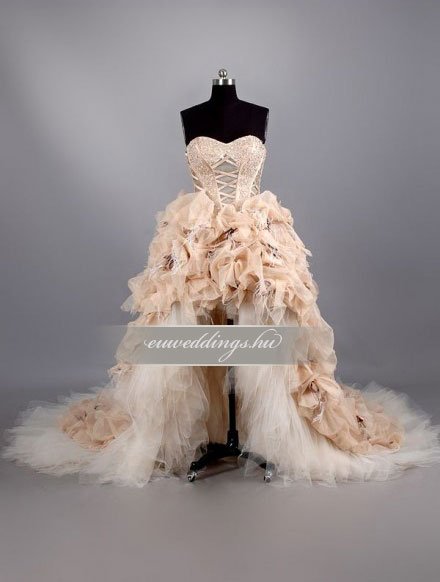 Menyasszonyi ruha aszimmetrikus színes és mintás-ARS-79