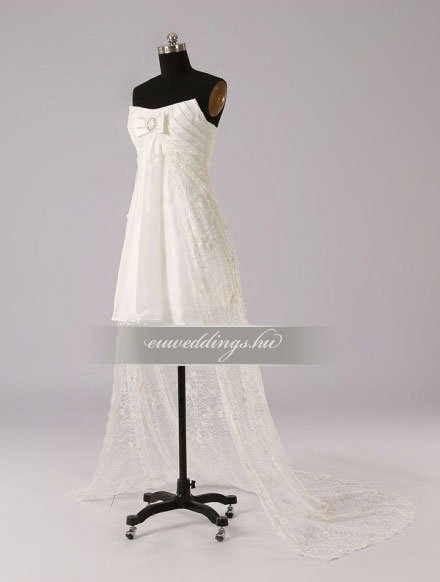 Menyasszonyi ruha aszimmetrikus ujjatlan-ARU-125