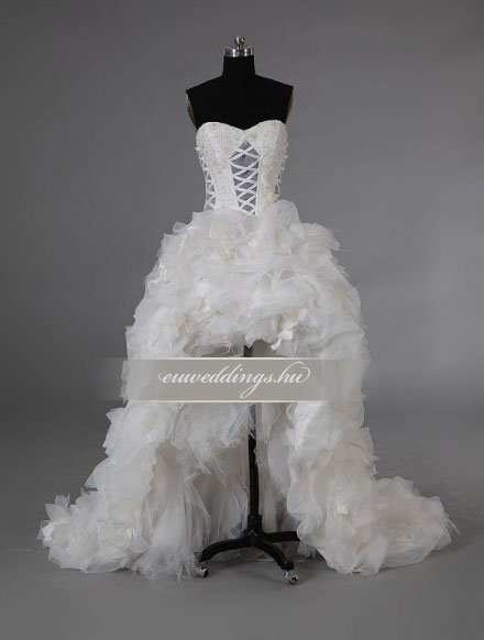 Menyasszonyi ruha aszimmetrikus ujjatlan-ARU-206