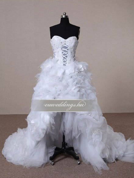 Menyasszonyi ruha aszimmetrikus ujjatlan-ARU-225
