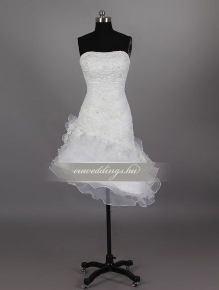 Menyasszonyi ruha aszimmetrikus ujjatlan-ARU-243