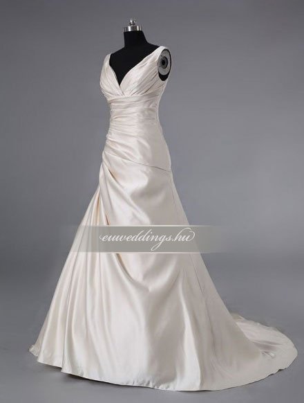 Menyasszonyi ruha csípőtől bővülő pántos-CBP-6639