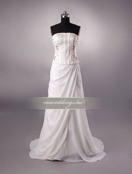 Menyasszonyi ruha egyenes fazonú mintás és színes-EFH-7916