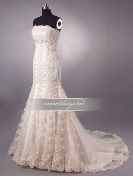 Menyasszonyi ruha sellő fazonú színes és mintás-SFS-10561