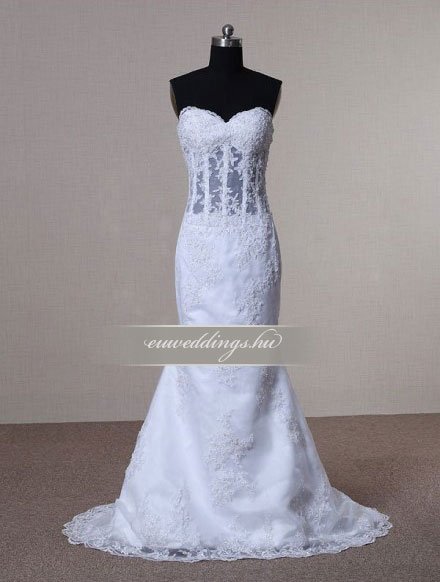 Menyasszonyi ruha sellő fazonú ujjatlan-SFU-11019