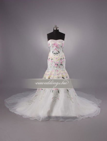 Menyasszonyi ruha sellő fazonú ujjatlan-SFU-11024